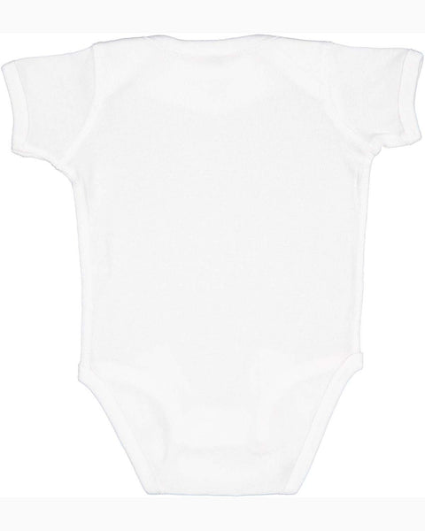 Rabbit Skins 4400 White Infant Baby Rib Bodysuit | JiffyShirts