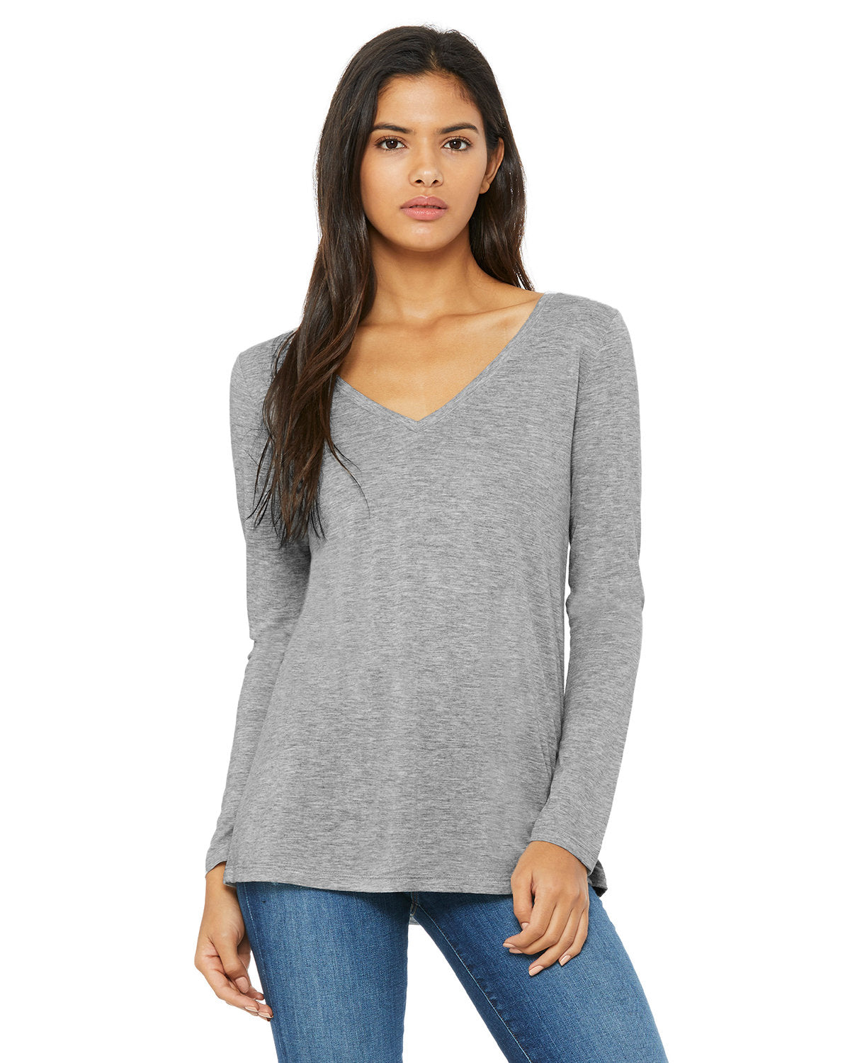 Bella + Canvas 8855 Ladies' Flowy Long-Sleeve V-Neck